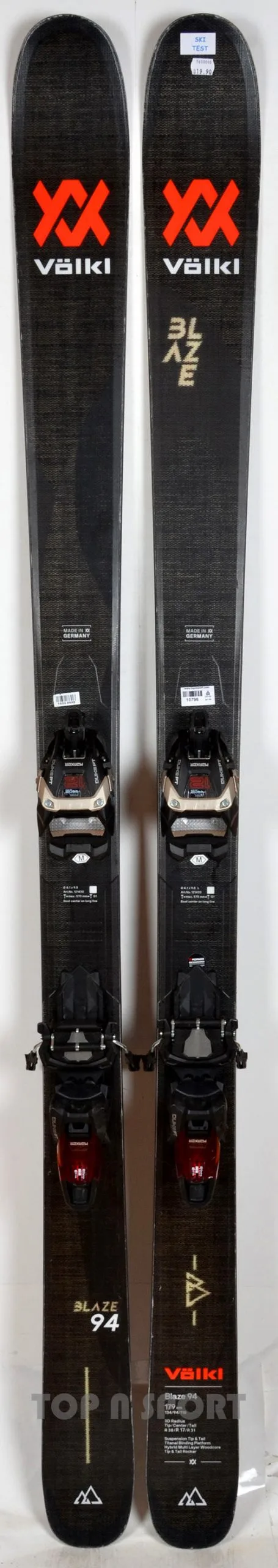 VÖLKL Pack Rando Skis Völkl BLAZE 94 + Fixations Marker Duke PT 12 + Peaux - TEST 2022 - Skis D'occasion 2 VÖLKL Pack Rando Skis Völkl BLAZE 94 + Fixations Marker Duke PT 12 + Peaux - TEST 2022 - Skis D'occasion – Image 2