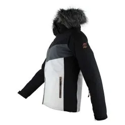 PEAK MOUNTAIN Blouson De Ski Femme AFIDOL Noir/gris -Planche à Ski Soldes Boutique AFIDOL HE NR NOIR GRIS PROFIL 1500