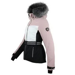 PEAK MOUNTAIN Blouson De Ski Femme ALMENIRA Rose/blanc/noir -Planche à Ski Soldes Boutique ALMENIRA GW NOIR PROFIL 1500