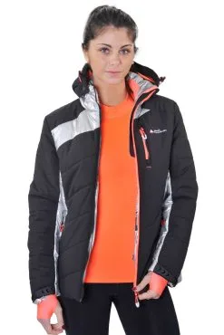 PEAK MOUNTAIN Blouson De Ski Femme ACILVER Noir/argent -Planche à Ski Soldes Boutique BLO ACILVER JS NOIR ARGENT OUVERT scaled