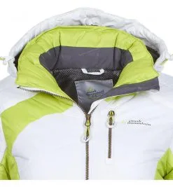 PEAK MOUNTAIN Blouson De Ski Femme ACILORG Blanc/vert -Planche à Ski Soldes Boutique doudoune de ski femme acilorg blanc3 1