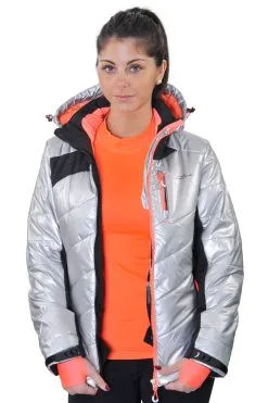 PEAK MOUNTAIN Blouson De Ski Femme ACILVER Argent/noir -Planche à Ski Soldes Boutique doudoune de ski femme acilver argentnoir3 1 scaled