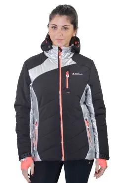 PEAK MOUNTAIN Blouson De Ski Femme ACILVER Noir/argent -Planche à Ski Soldes Boutique doudoune de ski femme acilver noirargent1 1 scaled