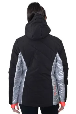 PEAK MOUNTAIN Blouson De Ski Femme ACILVER Noir/argent -Planche à Ski Soldes Boutique doudoune de ski femme acilver noirargent2 1 scaled